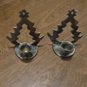 Christmas Tree Candle Holders‎ Holiday Home Decor Small Size Golden